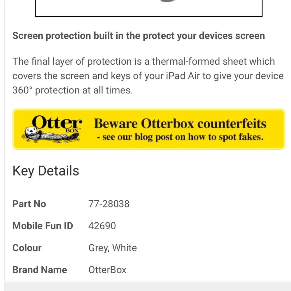 glacier grey ipad air defender case - otterbox!